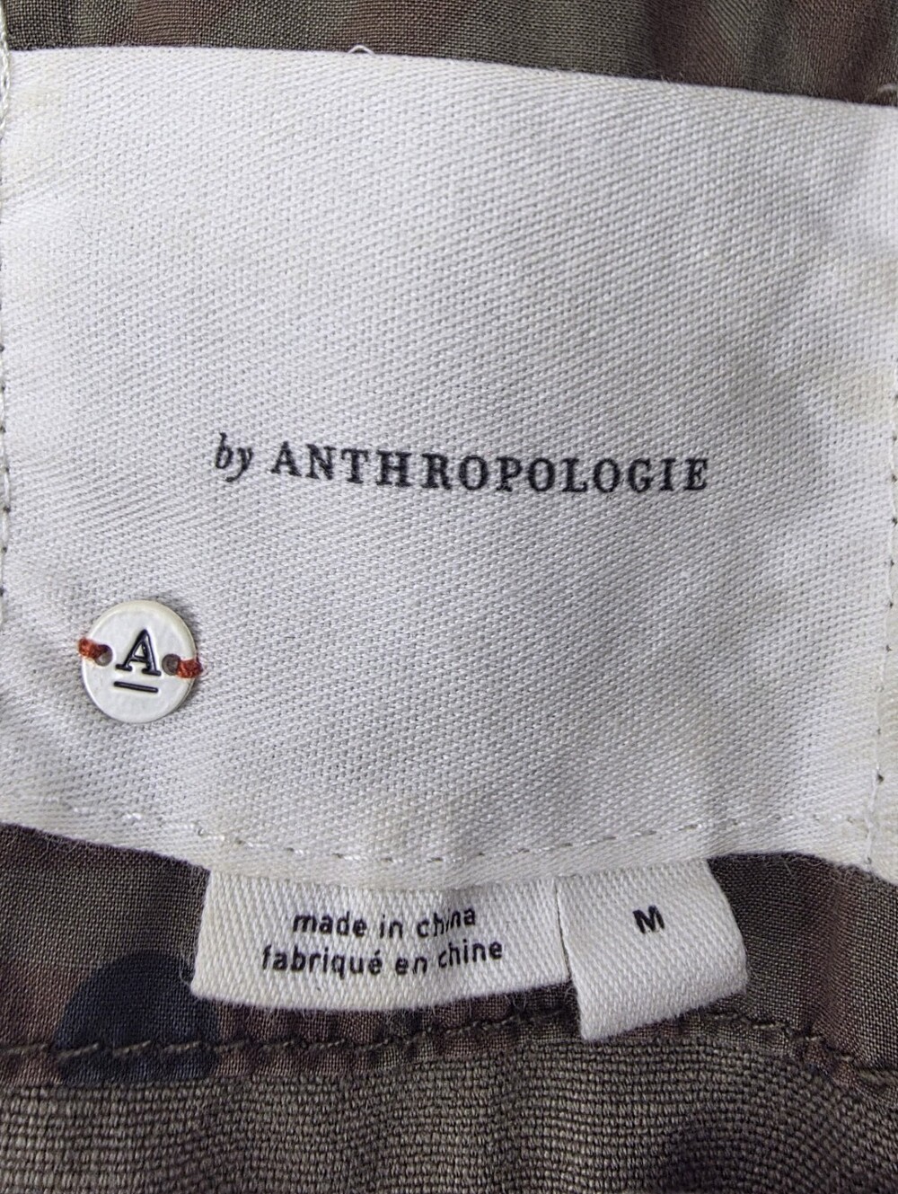 Anthropologie Olive Linen Blend Funnel Neck Utility Jacket Bell Sleeve Medium - Picture 13 of 15